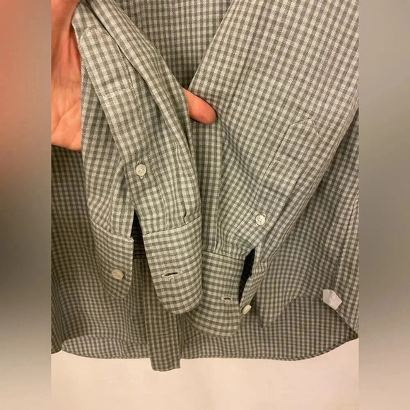 Loro Piana Collared Button Down Checkered Long Sleeve Green Size Medium - Picture 7 of 10